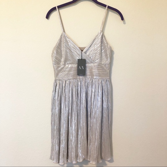 Armani Exchange Champagne Crinkled Cocktail Dress - Picture 2 of 8